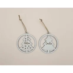 Personalisierter Anhänger für Weihnachtsbaum und Geschenk Holzanhänger Christbaum Tannenbaum Weihnachtskugel mit Name