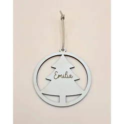 Personalisierter Anhänger für Weihnachtsbaum und Geschenk Holzanhänger Christbaum Tannenbaum Weihnachtskugel mit Name