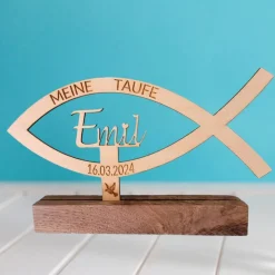 Personalisierter Aufsteller Taufe Tischedeko Geschenk Holzdeko Erinnerung Taufgeschenk