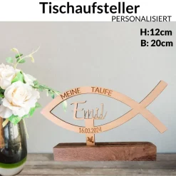 Personalisierter Aufsteller Taufe Tischedeko Geschenk Holzdeko Erinnerung Taufgeschenk