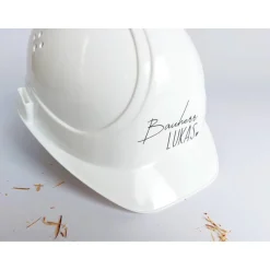 Personalisierter Bauherren-Bauhelm Weiß mit Wunschname – Geschenk für Bauherren & Bauherrinnen