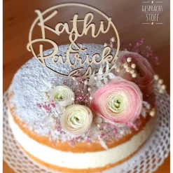 Personalisierter Cake Topper Hochzeit, Dekoration für Hochzeitskuchen, Tortenstecker