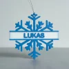 Personalisierter Christbaumschmuck Schneeflocke mit Namen | Weihnachtsdeko aus 3D-Druck | Individueller Tannenbaumschmuc