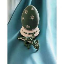 Personalisierter 3D-gedruckter Schneeflocken-Drache mit Ei-Schneekugel-Ständer
