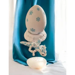 Personalisierter 3D-gedruckter Schneeflocken-Drache mit Ei-Schneekugel-Ständer