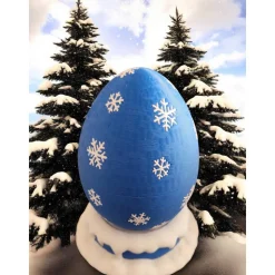 Personalisierter 3D-gedruckter Schneeflocken-Drache mit Ei-Schneekugel-Ständer