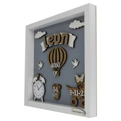 personalisierter 3D-Rahmen zur Geburt, Geschenk zur Geburt, Taufgeschenk, Babyrahmen, Geschenk zur Taufe, Taufgeschenk,