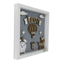 personalisierter 3D-Rahmen zur Geburt, Geschenk zur Geburt, Taufgeschenk, Babyrahmen, Geschenk zur Taufe, Taufgeschenk,