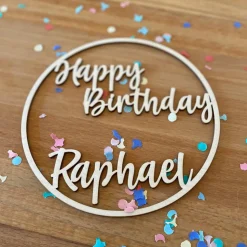 Personalisierter Einleger mit deinem Wunschnamen und dem Schriftzug "Happy Birthday" passend für Geburtstagskran