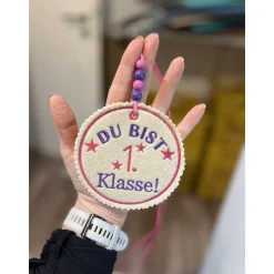 Personalisierter Filz-Anhänger für Schultüte zur Einschulung – Du bist 1. Klasse