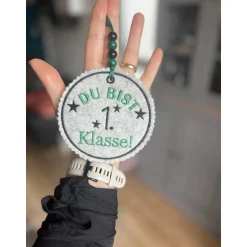 Personalisierter Filz-Anhänger für Schultüte zur Einschulung – Du bist 1. Klasse