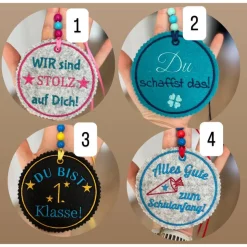 Personalisierter Filz-Anhänger für Schultüte – Einzigartiges Geschenk zur Einschulung 2025