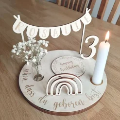 Personalisierter Geburtstagsteller klassisch "Schön, dass du geboren bist"