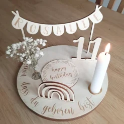 Personalisierter Geburtstagsteller klassisch "Schön, dass du geboren bist"