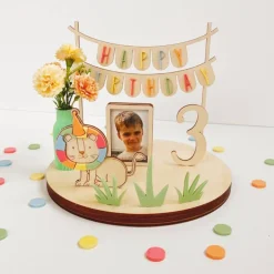 Personalisierter Geburtstagsteller Löwe bunt