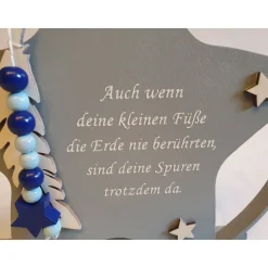 Personalisierter Gedenkstern im Ring mit Namen, Datum & Feder – Erinnerung für Sternenkind, Verstorbene, Trauergeschenk