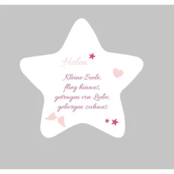 Personalisierter Gedenkstern für Sternenkinder – liebevolles Andenken mit Name –  für Kindergrab/ Sternenknderfeld