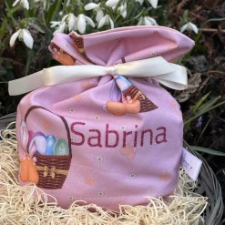 Personalisierter Geschenkbeutel für Ostern für Erwachsene „Ei feel good“ - Rosa