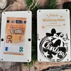 Personalisierter Geschenkanhänger & Weihnachtsbaumschmuck aus Holz – Adventsdeko mit Gravur
