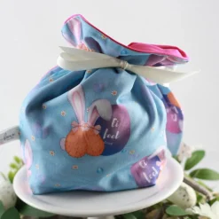 Personalisierter Geschenkbeutel für Ostern für Erwachsene „Ei feel good“ - Blau