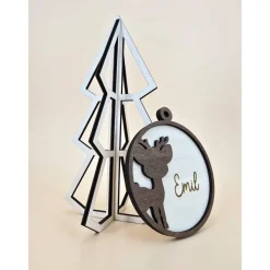 Personalisierter Geschenk Anhänger Weihnachtsbaum Holzanhänger Christbaum Tannenbaum Weihnachtskugel mit Name