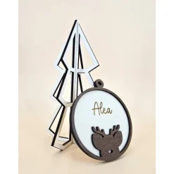 Personalisierter Geschenk Anhänger Weihnachtsbaum Holzanhänger Christbaum Tannenbaum Weihnachtskugel mit Name