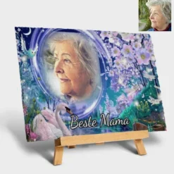 Personalisierter Grabschmuck von deinem Foto  auf Natur Schiefertafel