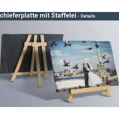 Personalisierter Grabschmuck von deinem Foto  auf Natur Schiefertafel