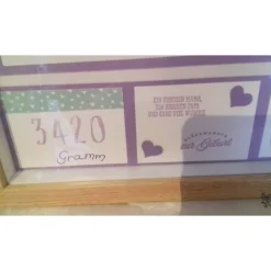 Personalisierter Holz-Bilderrahmen zur Geburt – Einzigartiges Geschenk mit Name und Geburtsdaten