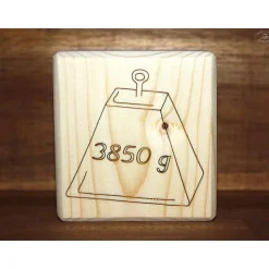 personalisierter Holzwürfel/Erinnerungswürfel mit Geburtsdaten aus Fichtenholz, naturbelassen