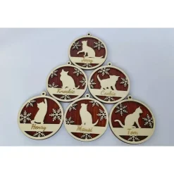 Personalisierter Katzenanhänger Weihnachten