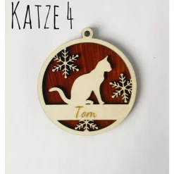 Personalisierter Katzenanhänger Weihnachten