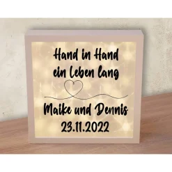 Personalisierter Leuchtrahmen MIT TIMER Geschenk zur Hochzeit, Jahrestag, Beziehung, Partnerschaft