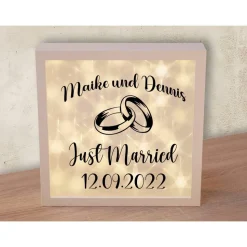 Personalisierter Leuchtrahmen MIT TIMER Geschenk zur Hochzeit, Jahrestag, Beziehung, Partnerschaft