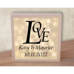 Personalisierter Leuchtrahmen MIT TIMER Geschenk zur Hochzeit, Jahrestag, Beziehung, Partnerschaft