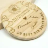 Personalisierter Muttertag Untersetzer Gerbera | Rund, Holz | Wunschnamen | Geschenkidee
