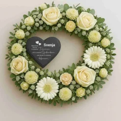 Personalisierter Schieferherz-Gedenkstein mit Gravur – Wetterfester Grabschmuck mit Namen