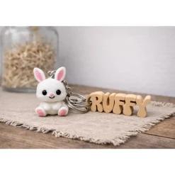 Personalisierter Schlüsselanhänger mit Namen – Hasen Anhänger – Namen Schlüsselanhänger, Geschenkidee, Ostern