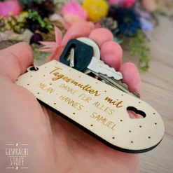 Personalisierter Schlüsselanhänger / Abschiedsgeschenk Tagesmutter/Tagesvater mit Namen / Danke sagen / Abschied