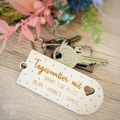 Personalisierter Schlüsselanhänger / Abschiedsgeschenk Tagesmutter/Tagesvater mit Namen / Danke sagen / Abschied