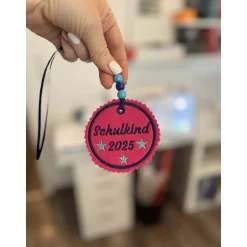 Personalisierter Schultütenanhänger zur Einschulung zum Befestigen an der Schultüte Schulranzen Tornister