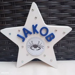 Personalisierter Stern, Glücksstern, Geschenk zur Geburt, Taufe, Geburtstag