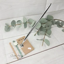 Personalisierter Stifthalter Vintage Natur -Eukalyphtus- Hochzeitsgeschenk