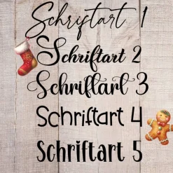 Personalisierter Weihnachtsstrumpf mit Namen aus Jute und Baumwolle