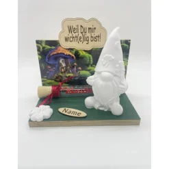 Personalisierter Wichtel mit Holzschild & Wunscherfüller – Handgemachtes Geschenk für Weihnachten & Geburtstag