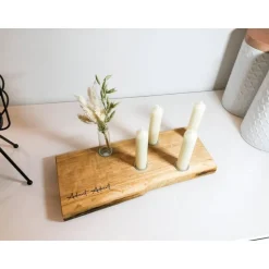 Personalisiertes Adventsbrett / Adventskranz aus hochwertigem Eichenholz mit Wunschgravur