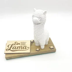 Personalisiertes Alpaka / Lama Geschenk mit Holzschild – Lustige Deko & Geschenkidee mit Spruch