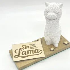 Personalisiertes Alpaka / Lama Geschenk mit Holzschild – Lustige Deko & Geschenkidee mit Spruch