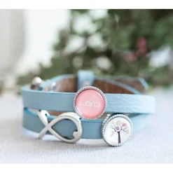 personalisiertes Armband, Kommunion, Firmung, Taufe, Konfirmation, Geburtstag, Einschulung, Lederarmband mit Wunschnamen ichthys