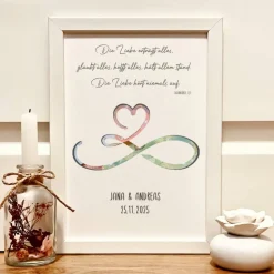 Personalisiertes Erinnerungsstück zur Hochzeit Geldgeschenk mit Trauspruch 